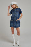 Maribeth Denim Dress with Horsebit Trim