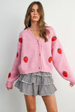 Strawberry Embroidered Cardigan