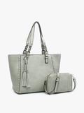 Lisa Structured Tote w/ Braided Accents (Ginger or Off White)