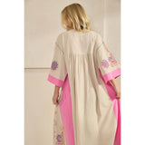 PINK Vintage Embroidery Maxi Dress: