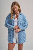 Melodie Chambray Polka Dot Top