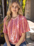 Carmen Sequin Puff Sleeve Top
