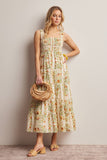 Floral Smocked Midi Dress