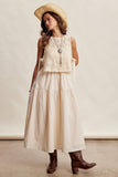 Ellen Lace Vest & Sleeveless Midi Dress Set