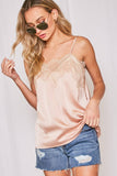 Rachel Lace-Trim Satin Camisole