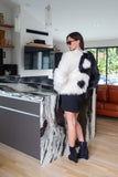 Harmony Faux Fur Yin-Yang Jacket in Noir et Blanc