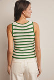Striped Crochet Knit Tank (Navy or Green)