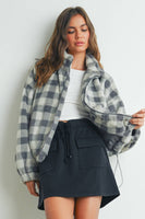 Drop Shoulder Plaid Fleece Maisy Jacket