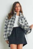 Drop Shoulder Plaid Fleece Maisy Jacket