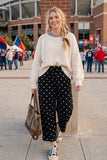 Polka Dot Scuba Barrel Pants (Black or Cream)