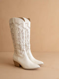 The Ainsley White | Embroidered Cowboy Western Boot
