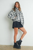 Drop Shoulder Plaid Fleece Maisy Jacket