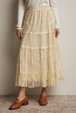 Tiered Lace Midi Skirt