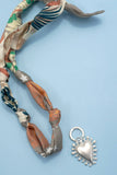 Handcrafted Scarf Interchangeable Charm Necklace