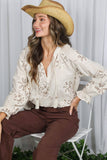 3D Floral Karlie 100% Cotton Blouse (2 Colors!)