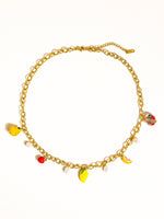 Positano 18K Gold Non-Tarnish Fruit Charm Necklace