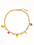 Positano 18K Gold Non-Tarnish Fruit Charm Necklace