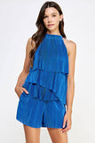 Pleated Alana Romper (Fuchsia or Marine Blue)