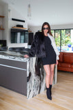 Harmony Faux Fur Yin-Yang Jacket in Noir et Blanc