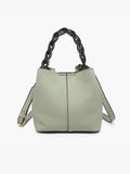 Nora Braided Handle Bucket Bag w/ Inner Pouch