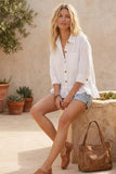 Becky Ruffle Poplin Top