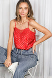 Allie Lace-Trim Satin Camisole