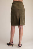 Stretch Suede Pencil Skirt
