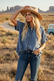 Frayed Abbie Denim Top