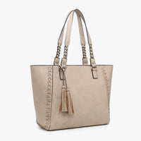 Lisa Structured Tote w/ Braided Accents