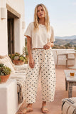 Polka Dot Scuba Barrel Pants (Black or Cream)