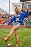 Oversized Gameday Football Puppy Sweater (Red or Blue)