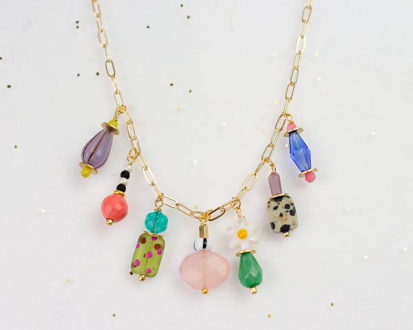 Vivi Dainty Colorful Charm Beaded Necklace