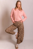 Cotton-Twill Printed Floral Barrel Pants