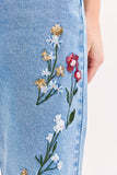 Embroidered High Rise Dad Jean