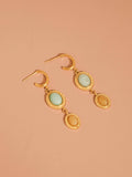 Vence 18K Gold Non-Tarnish Vintage Stone Drop Earrings