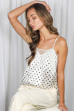 Allie Lace-Trim Satin Camisole