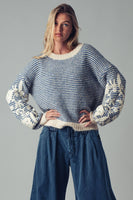 Floral Embroidered Knit Sweater