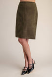 Stretch Suede Pencil Skirt