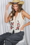 Eyelet Boho Embroidery Cotton Vest