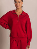 Butter Modal Quarter Zip in Gameday Red