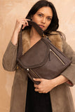 Lorelei Double Zip Crossbody | Whipstitch Trim