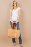 Orange Quilted Tote Bag