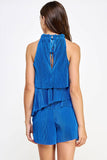 Pleated Alana Romper (Fuchsia or Marine Blue)