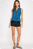 Scallop Print Mindy Blouse