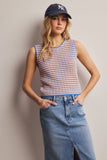 Knit Stripe Sleeveless Top (Peach Blue or Sage Lemon)