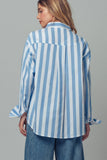 Oversized Stripe Button Down Collared Shirt