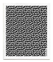 Swedish Dishcloth - Mini Leaves - Black