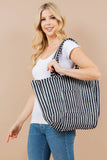 Black Floral Quilted Tote Bag