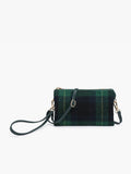 Riley Plaid 3 Compartment Crossbody/Wristlet