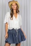 Gracie 100%Cotton Eyelet Lace Top